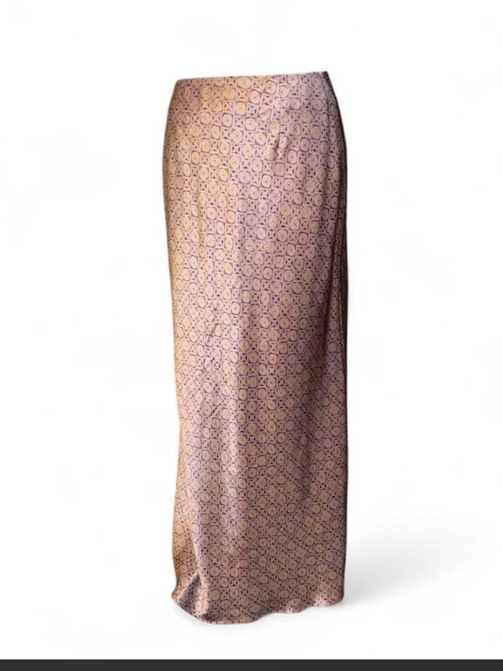Vintage Ann Taylor Silk Lavender Mauve Geometric Maxi Skirt